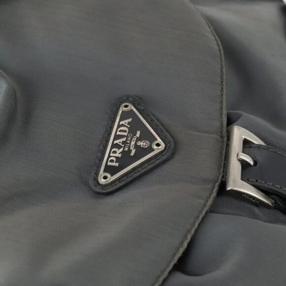 PRADA Backpack Nylon Gray Silver Auth kk572 main image 12
